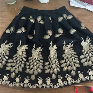 Elegant Black and Gold Embroidered Skirt